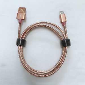 Dual Face USB 2.0 Metal Tube cable Charging Round Aluminum Housing Micro to USB 2.0 Data Cable