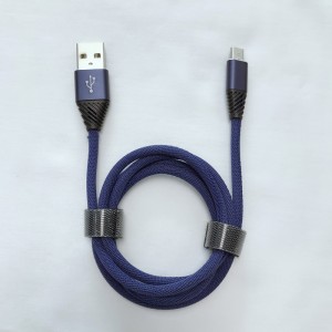 Braided Fast Charging Round Aluminum Housing Flex bending USB data cable for micro USB, Type C, iPhone lightning charge and sync