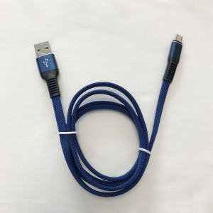 Braided Fast Charging Flat Aluminum Housing Flex bending Tangle Free USB data cable for micro USB, Type C, iPhone lightning charge and sync